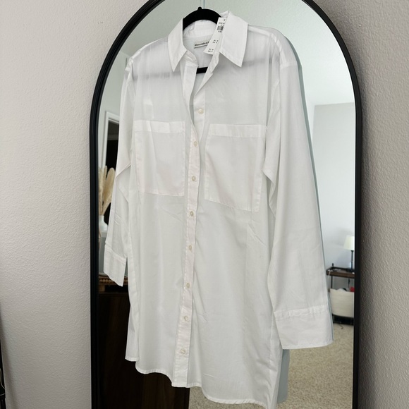 NWT Abercrombie White Oversized Shirt / Boyfriend Button Down - Picture 3 of 7